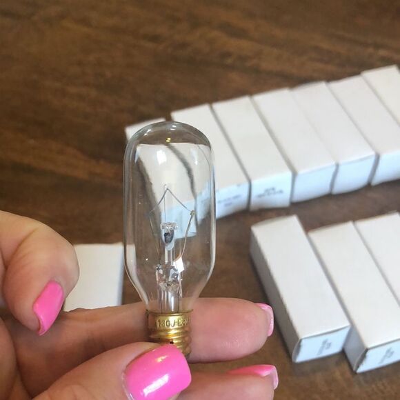 25 Watt - Clear - Incandescent T8 Light Bulb Candelabra Brass Base, 10 bulbs - Picture 2 of 3